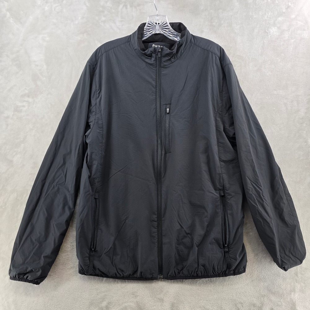 Rhone Jacket Mens Large Black Full Zip Lightweight Mock Neck Windbreaker